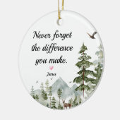 Winterbos vergeet nooit het verschil dat je maakt keramisch ornament (Links)