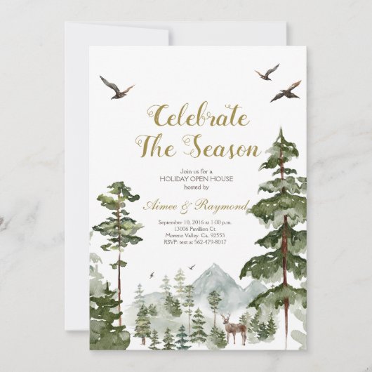 Winterbos Vier het seizoen open huis Kaart (Voorkant)