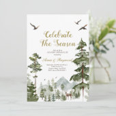 Winterbos Vier het seizoen open huis Kaart (Staand voorkant)