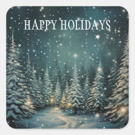 Winterbos Vierkante Sticker