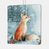 Winterbos, vossen, kajuit, keramisch Ornament (Links)