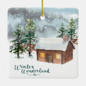 Winterbos, vossen, kajuit, keramisch Ornament (Achterkant)