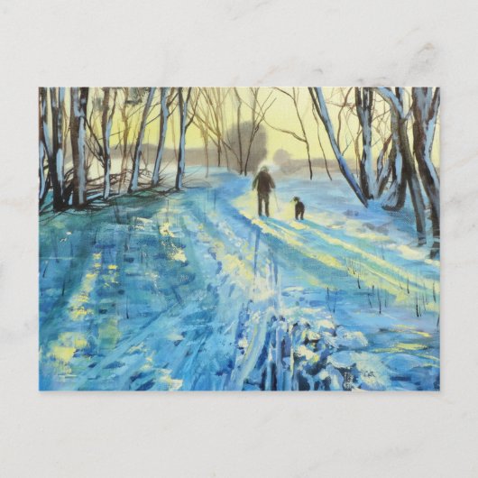 Winterbos wandelen "De twee van ons" Briefkaart (Voorkant)