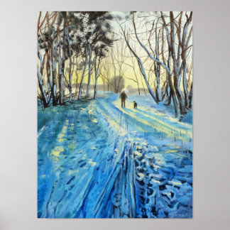 Winterbos wandelen "De twee van ons" Poster