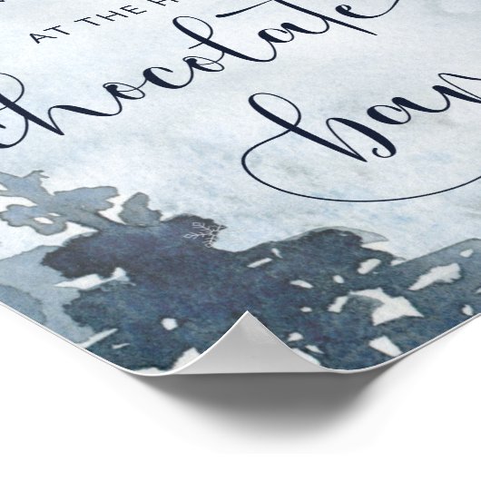 Winterbos warm op bij de warme chocoladebar poster (Hoek)