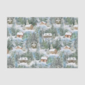 Winterbos Waterverf Kersthutten Tissuepapier (Voorkant)