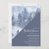 Winterbos Waterverf Navy Blue Vrijgezellenfeest Kaart (Voorkant)