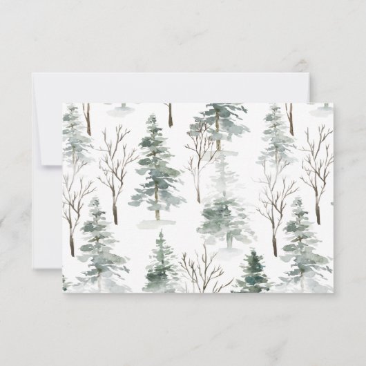 Winterbos | Weddenschap RSVP Kaartje (Achterkant)