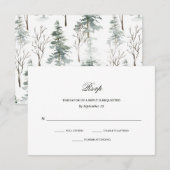 Winterbos | Weddenschap RSVP Kaartje (Voorkant / Achterkant)