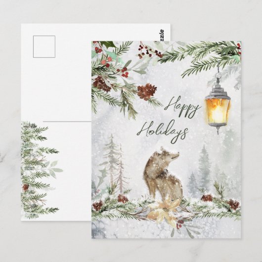 Winterbosareaal, Briefkaart met wolf (Voorkant / Achterkant)