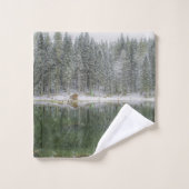 Winterbosbomen #18 bad handdoek (Wasdoekje)