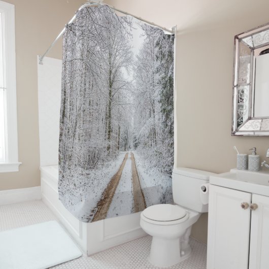 Winterbosbomen #22 douchegordijn (In situ)