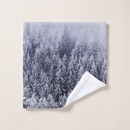 Winterbosbomen #4 bad handdoek (Wasdoekje)