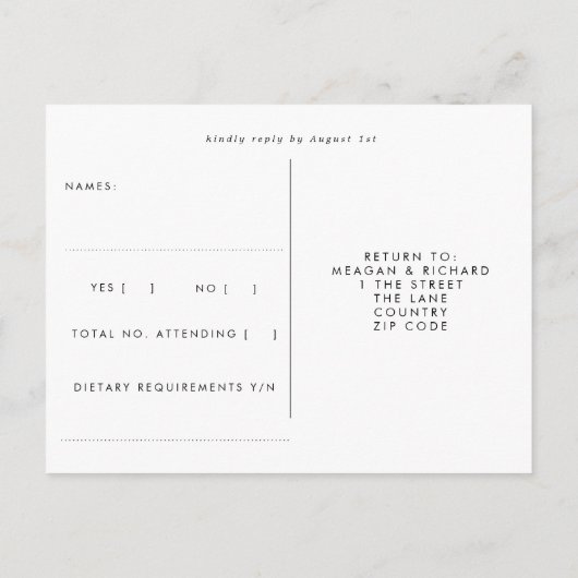 winterbosbomen bruiloft rsvp briefkaart (Achterkant)