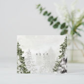winterbosbomen bruiloft rsvp briefkaart (Staand voorkant)