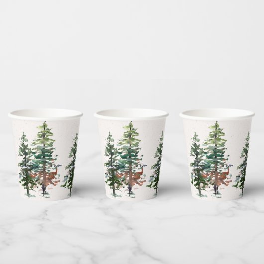Winterbosbomen Papieren Bekers (Multi)
