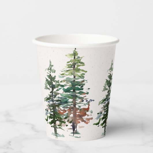 Winterbosbomen Papieren Bekers (Voorkant)