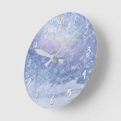 Winterbosbomen Snowflakes Snowy Bossen Ronde Klok (Hoek)