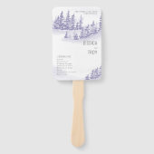 Winterbosbouw Waterverf Lavender Wedding Programme Handwaaier (Voorkant)