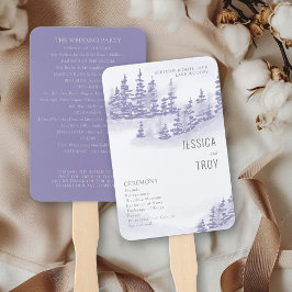 Winterbosbouw Waterverf Lavender Wedding Programme Handwaaier
