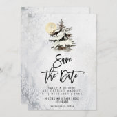 winterbosbruiloft met een jasje op de daderkaart bedankkaart (Voorkant / Achterkant)