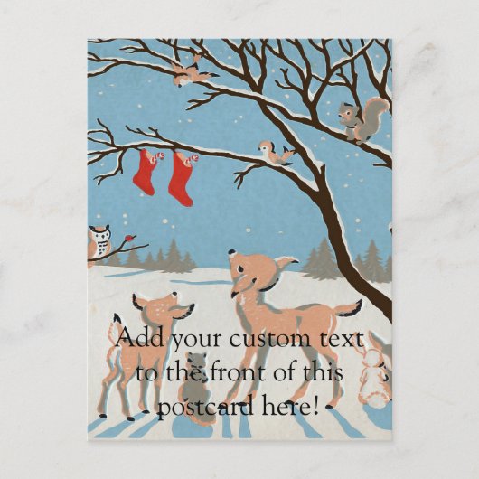 Winterbosdieren Briefkaart (Voorkant)