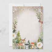 Winterbosdieren koud buiten Baby shower Kaart (Achterkant)