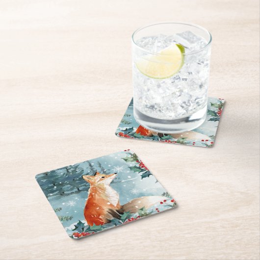 Winterbosgebied, kerstmis kartonnen onderzetters (Insitu)