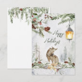 Winterbosgebied, wolf Flat Card (Voorkant / Achterkant)