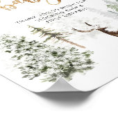 Winterboshertenboten voor baby poster (Hoek)