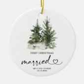 Winterboskerst met sieresgift keramisch ornament (Voorkant)