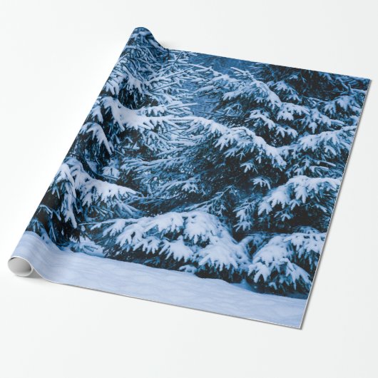Winterboskerstboom Cadeaupapier (Uitgerold)