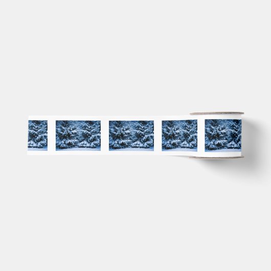 Winterboskerstboom Grosgrain Lint (Voorkant)