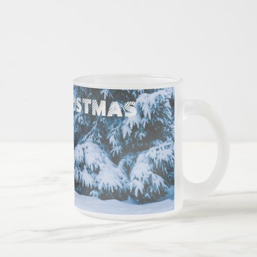 Winterboskerstboom Matglas Koffiemok (Rechts)