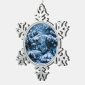 Winterboskerstboom Tin Sneeuwvlok Ornament (Rechts)