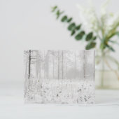 Winterboslandschap met sneeuwwinterbomen feestdagenkaart (Staand voorkant)