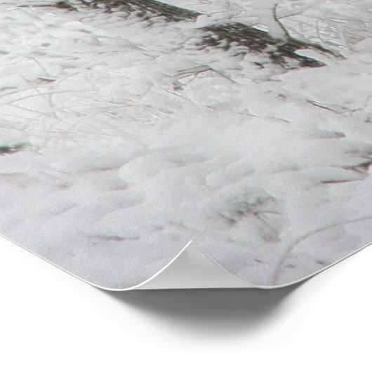 Winterboslandschap met sneeuwwinterbomen poster (Hoek)