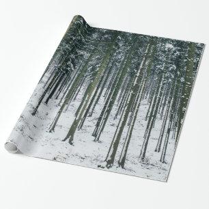 Winterbosliggend sneeuw bedekte bomen cadeaupapier
