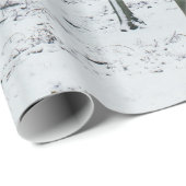 Winterbosliggend sneeuw bedekte bomen cadeaupapier (Rol Hoek)