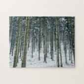 Winterbosliggend sneeuw bedekte bomen legpuzzel (Horizontaal)