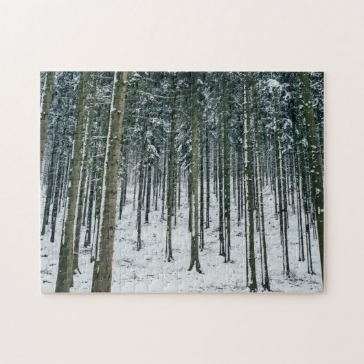 Winterbosliggend sneeuw bedekte bomen legpuzzel (Horizontaal)