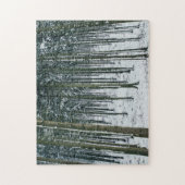 Winterbosliggend sneeuw bedekte bomen legpuzzel (Verticaal)