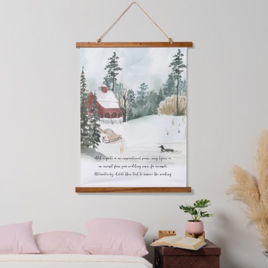 Winterbosmeer Waterverf en facultatieve formulerin Hangend Wandkleed (Slaapkamer)