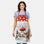 Winterbospaddenstoelen Schort (Gedragen)