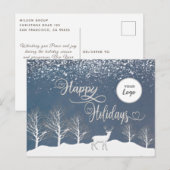 Winterbosscène Prettige feestdagen aangepaste logo (Voorkant / Achterkant)