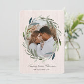 WinterBossen | Botanische foto Waterverf Feestdagenkaart (Staand voorkant)