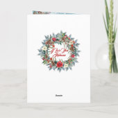 Winterbossen Fox Blue Modern Snow Waterverf Feestdagen Kaart (Achterkant)