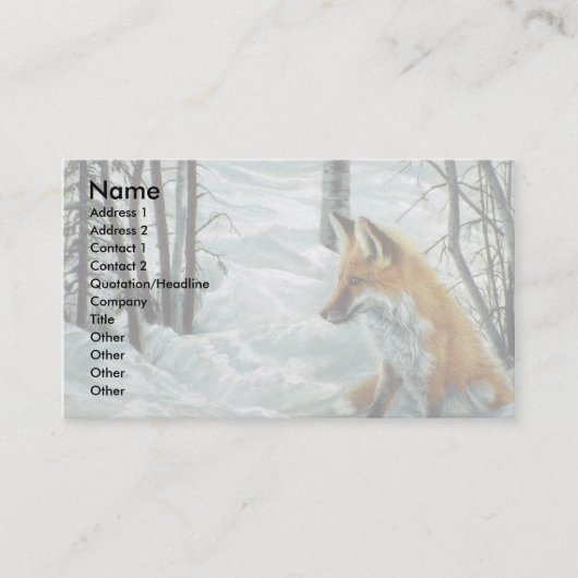 Winterbossen, Fox Visitekaartje (Voorkant)