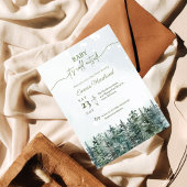 Winterbossen nodigen Forest baby shower uit Kaart