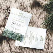 Winterbossen nodigen Forest baby shower uit Kaart